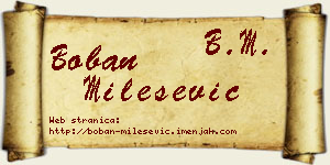 Boban Milešević vizit kartica